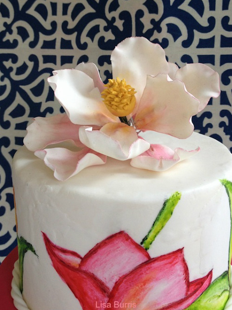 Watercolor flower cake